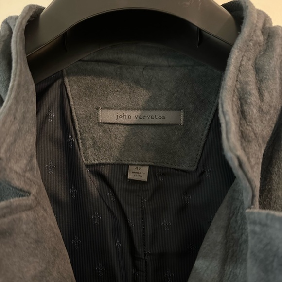 John Varvatos blue double breasted suede jacket - Picture 5 of 5